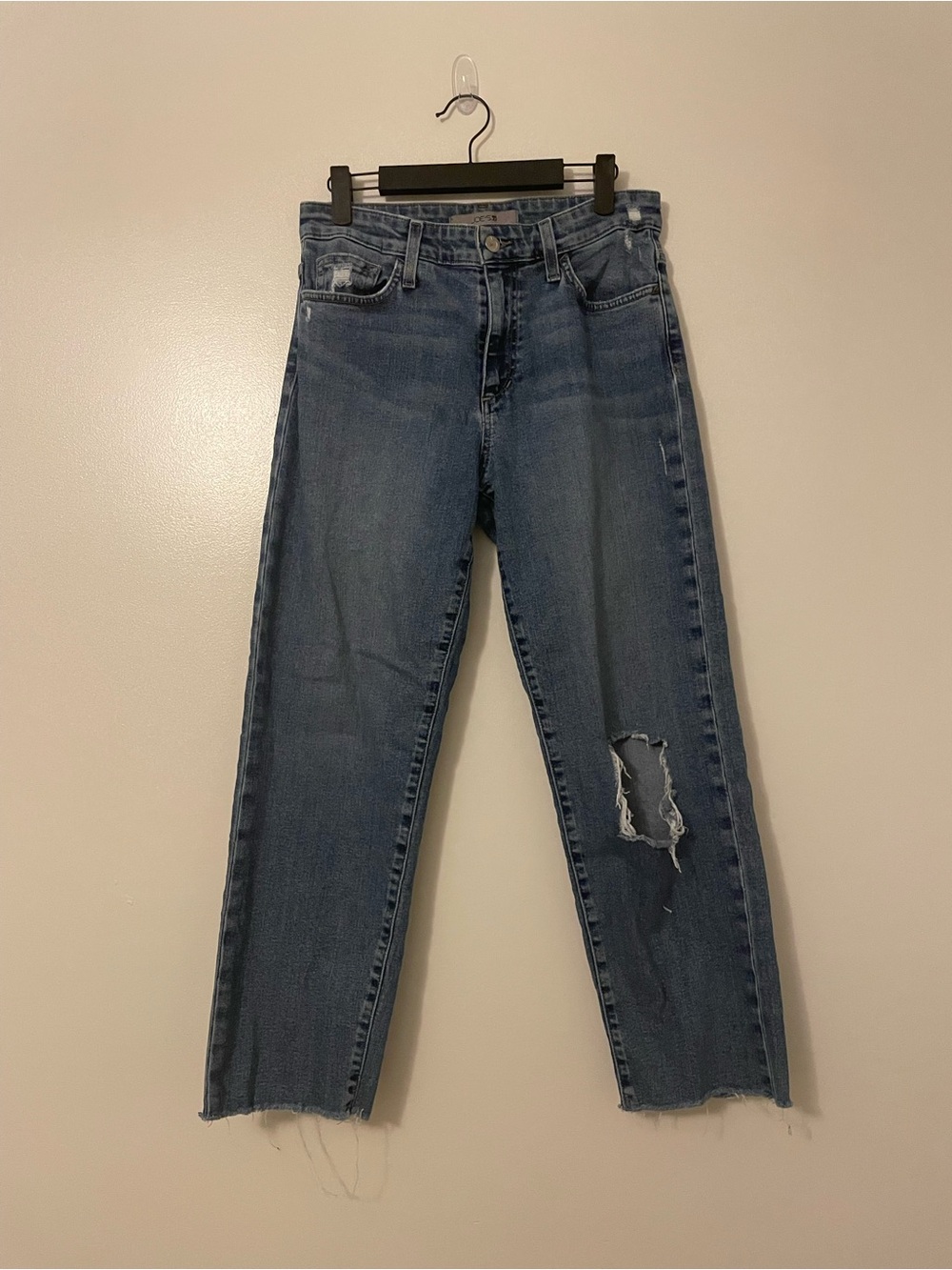 Joe’s Jeans High-Rise Distressed Light Wash Skinny Leg Ankle Jeans